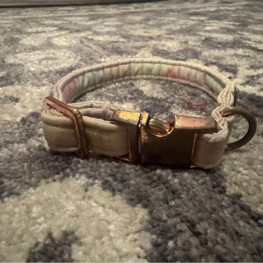 Pastel tie dye small dog collar